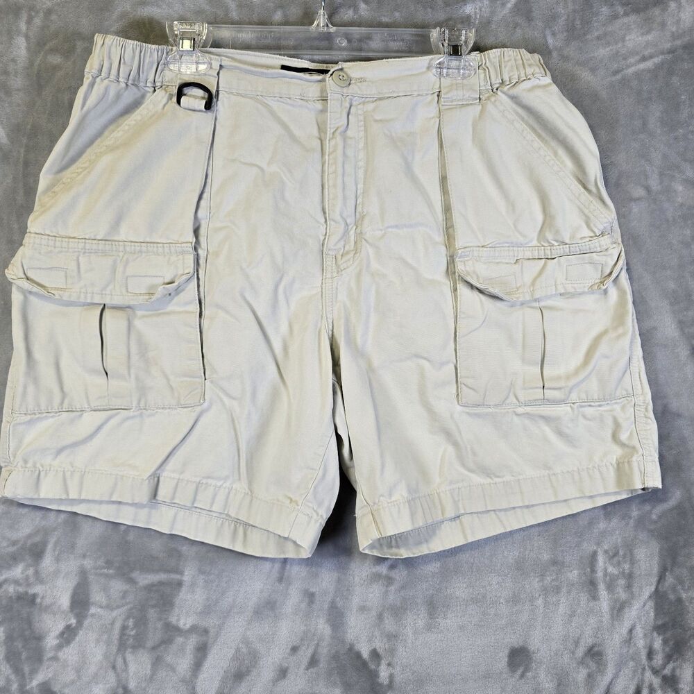 Faded Glory Cargo Hiking Shorts Mens 38 (Measure 36) Tan Pockets Elastic Waist